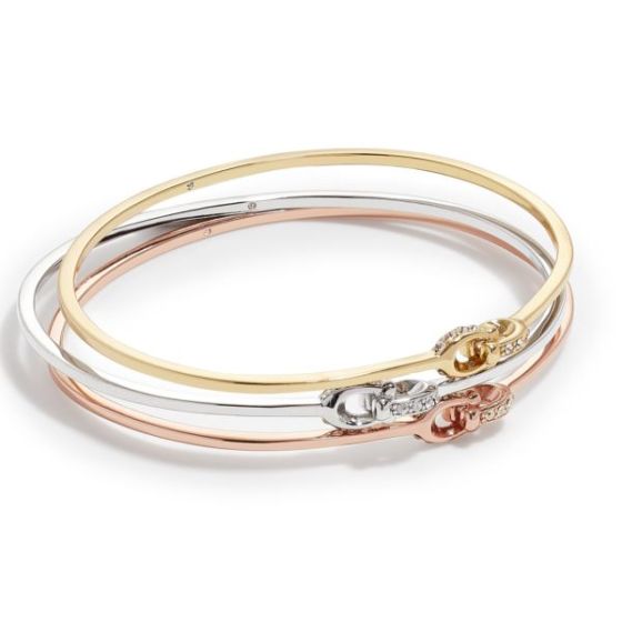 Signature Interlocking Bangle Set - Multi tone