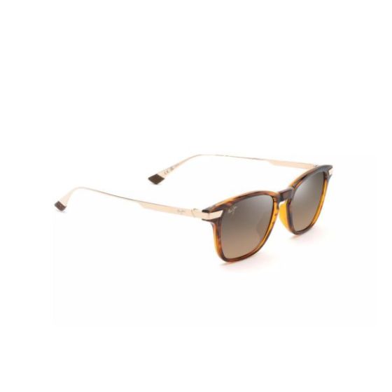 Mana'olana Polarized Sunglasses Shiny Dark Havana Frame HCL Bronze Lens