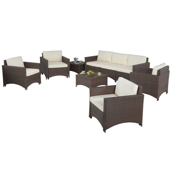 Studio Shine 3-Seater Sofa w/4 Armchairs & 2 Coffee Tables Set