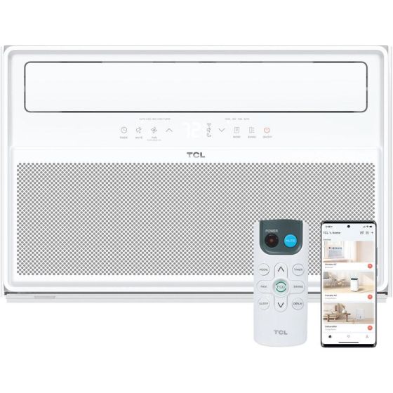 Q-Series 12,000 BTU 550 Sq. Ft. Smart Inverter Window Air Conditioner with Heater, Remote Control &