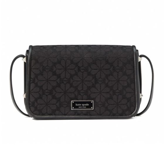 Spade Flower Jacquard Liv Flap Crossbody - Black Multi
