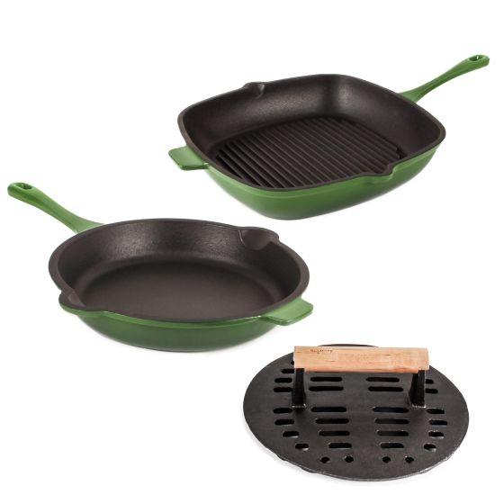 Neo 3pc Enamel on Cast Iron Cookware Set: 10