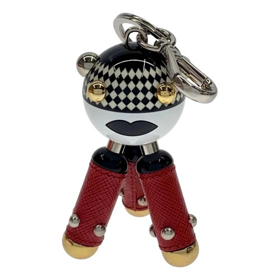 Prada Pradamalia Trick Robot Disco Leather Metal Charm