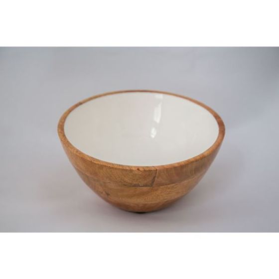 Jeanne Fitz Wood + White Collection Mango Wood Serving Bowl, Medium