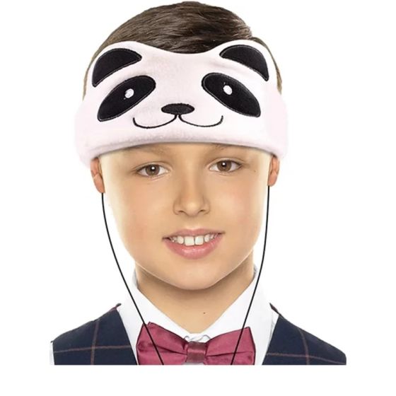 H1 Adjustable Fleece Headband Headphones Panda