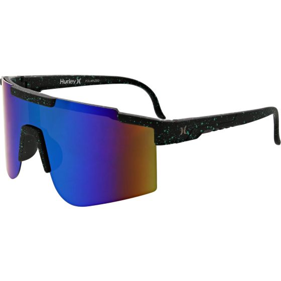 Men's Polarized Domes Shield Sunglasses- Blue/Black