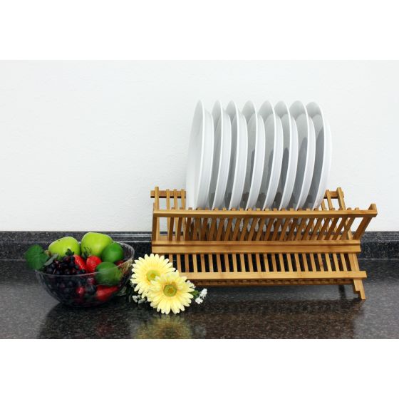 Bamboo Plate Rack