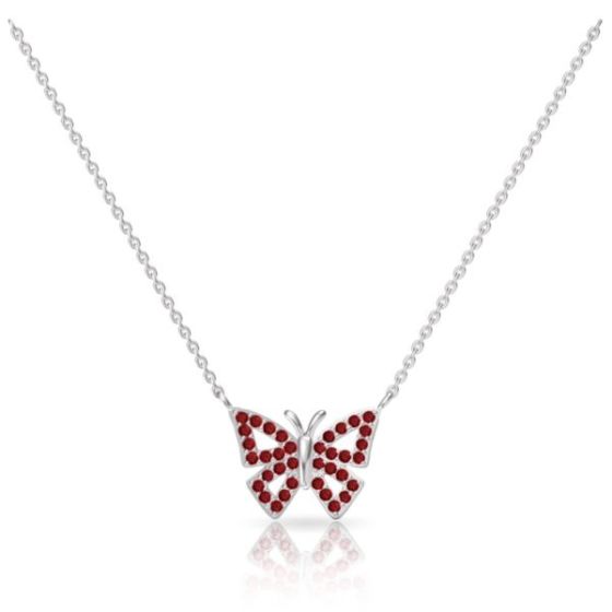 Red Butterfly Pendant Necklace