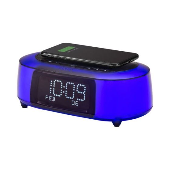 iHome IBTW281 Qi Wireless Fast Charging Color Changing Bluetooth Alarm Clock