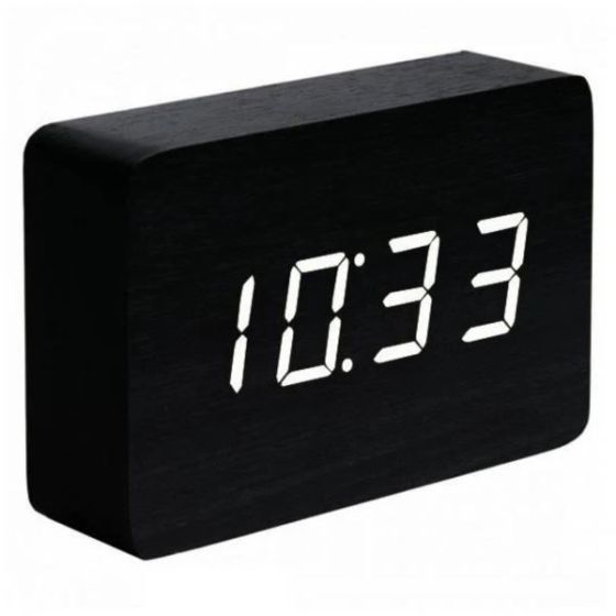 Kutia Design Brick Alarm Clock Aluminum color with White LED