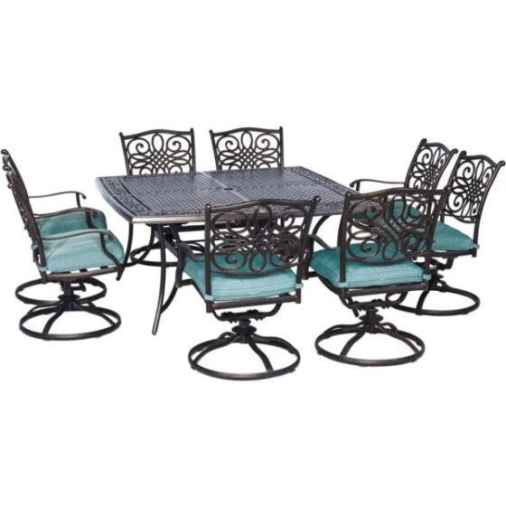 Traditions 9-Piece Square Dining Set in Blue