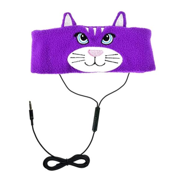 H1 Adjustable Fleece Headband Headphones Cat
