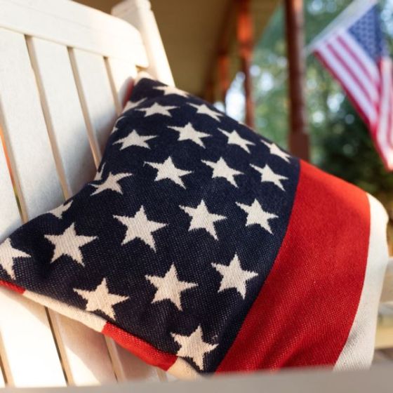 Faribault Mill American Flag Wool Pillow Case