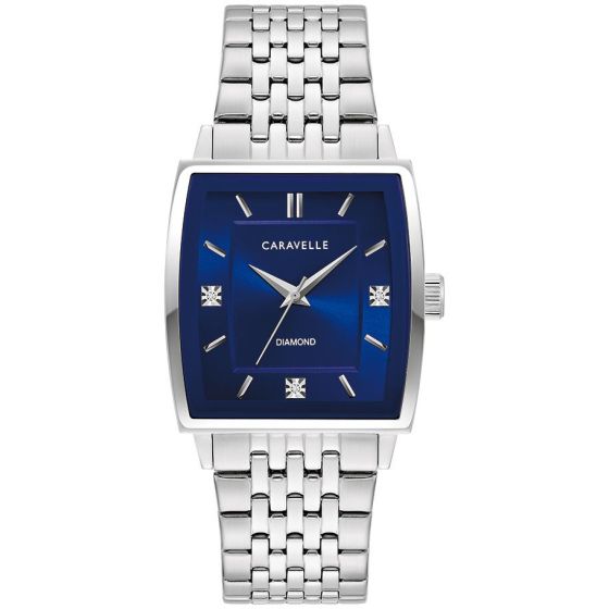 Men's Modern Stainless-Steel Bracelet with Navy dial