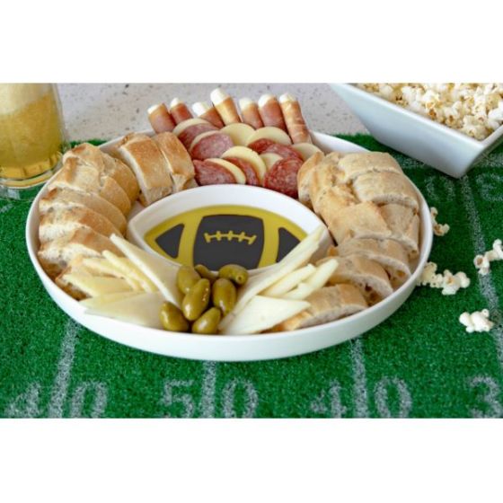 Jeanne Fitz Olive Oil and Balsamic Vinegar Dipping Platter - Football