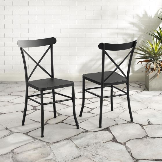 Astrid 2Pc Indoor/Outdoor Metal Dining Chair Set