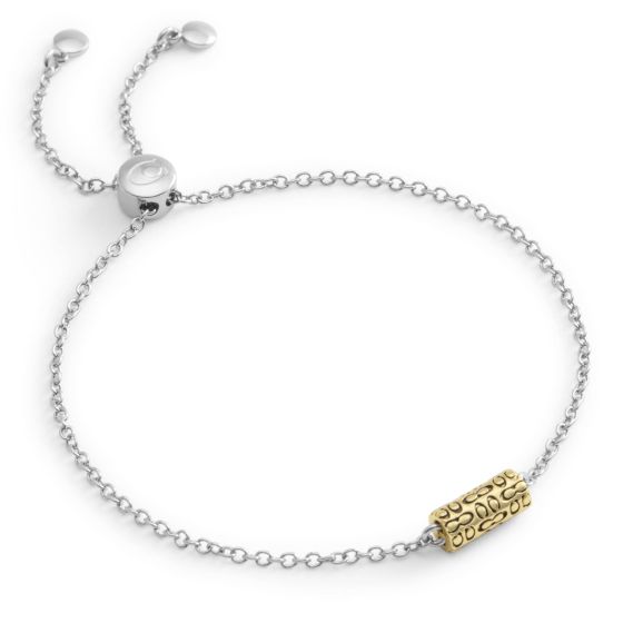 Quilted Tube Slider Bracelet - Two Tone