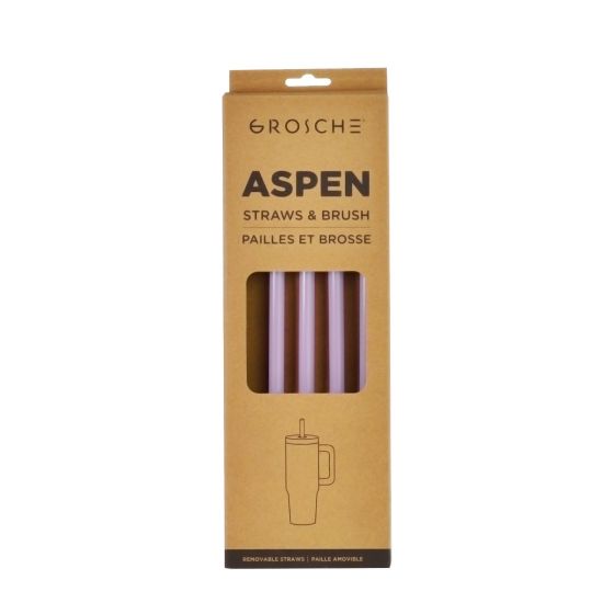 GROSCHE Aspen 40 oz 5 pack spare plastic straws - Lavender