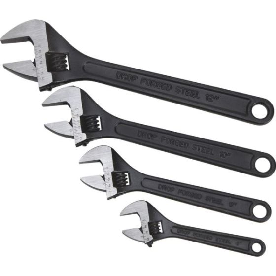 Klutch Adjustable Wrench Set - 4-Pc