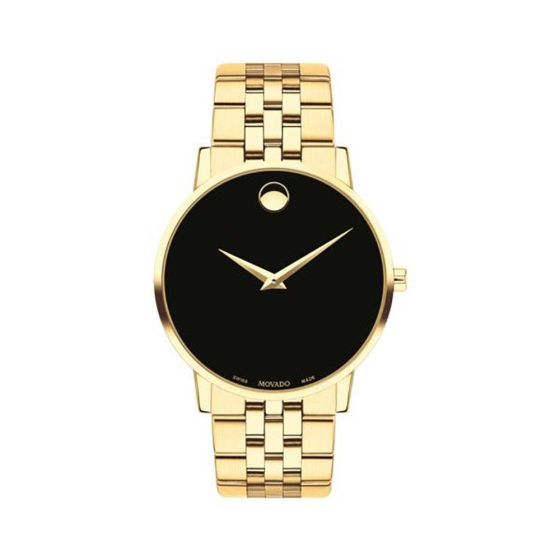 Men's Museum Gold-Tone Stainless Steel Watch Black Dial
