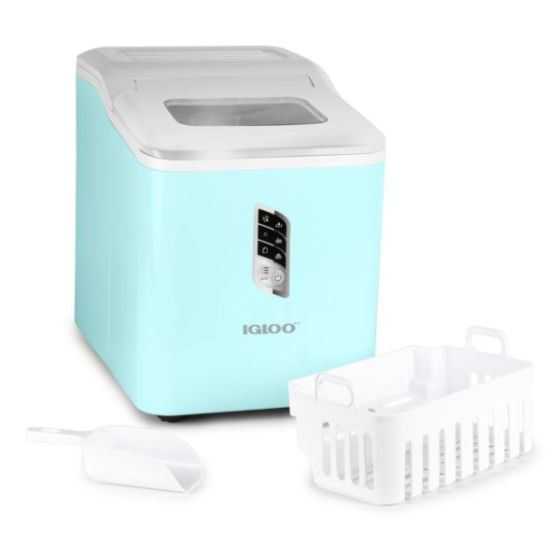 26lb Automatic Self-Cleaning Ice Maker Aqua