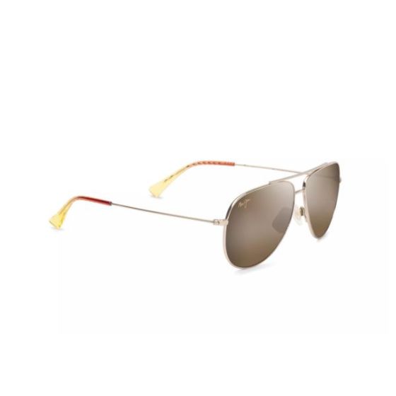 Hau'oli Polarized Sunglasses Shiny Light Gold Frame HCL Bronze Lens
