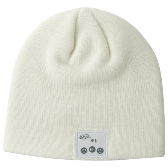 Bluetooth Knit Cap w/ Built-in Speakers and Mic White