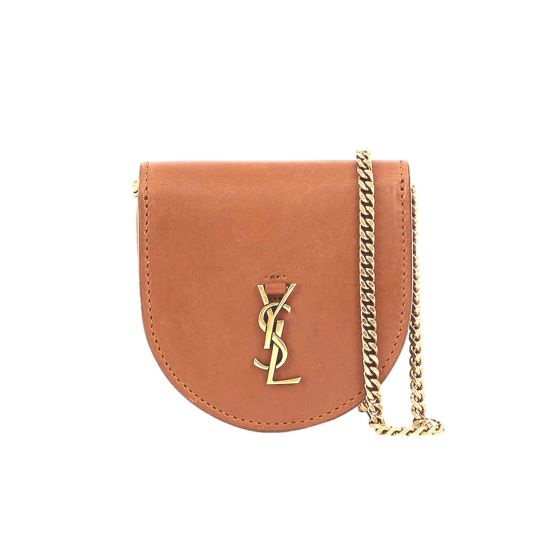 Saint Laurent Baby Kaia Satchel Brown Smooth Leather Micro Bag