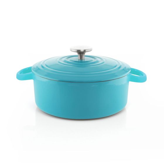 3 qt Round Cast-Iron Dutch Oven Fade Grey