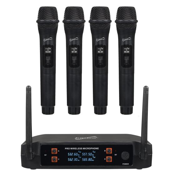 2.4Ghz 4-Channel Wireless Microphone System w/ 4 Microphones