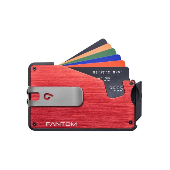Fantom S Wallet, Slim, Red with Money Clip