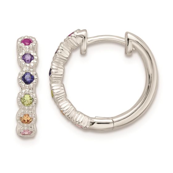 Sterling Silver Multi-color CZ Earrings