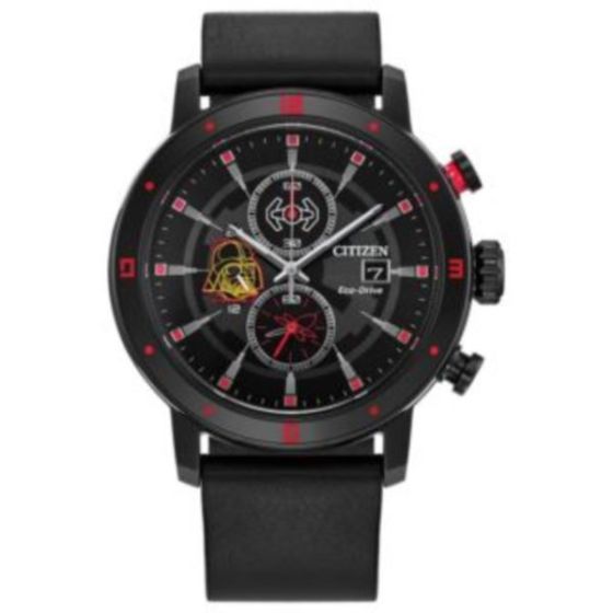 Men's Star Wars Darth Vader Leather Strap watch, Black dial