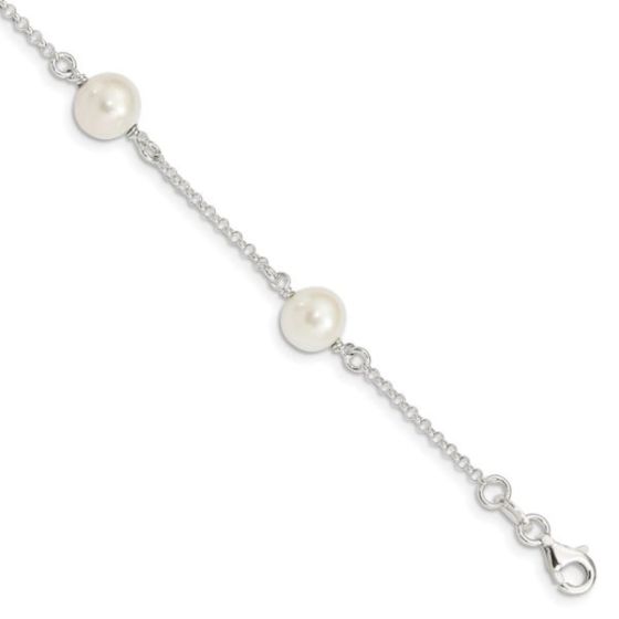 Sterling Silver Freshwater Cultured Pearl Bracelet