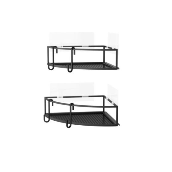 Cubiko Corner Adhesive Bin Set of 2 Black