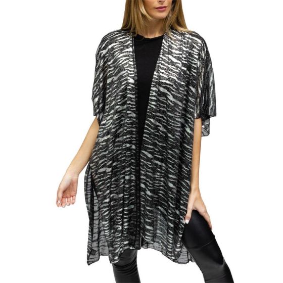 Zebra Foil Print Kimono