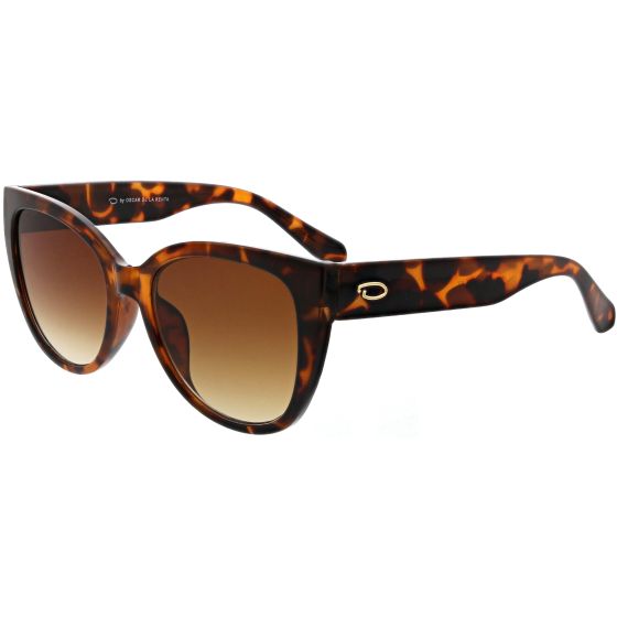 Women's Rounded Modern Edged Cat-Eye Sunglasses - Tort