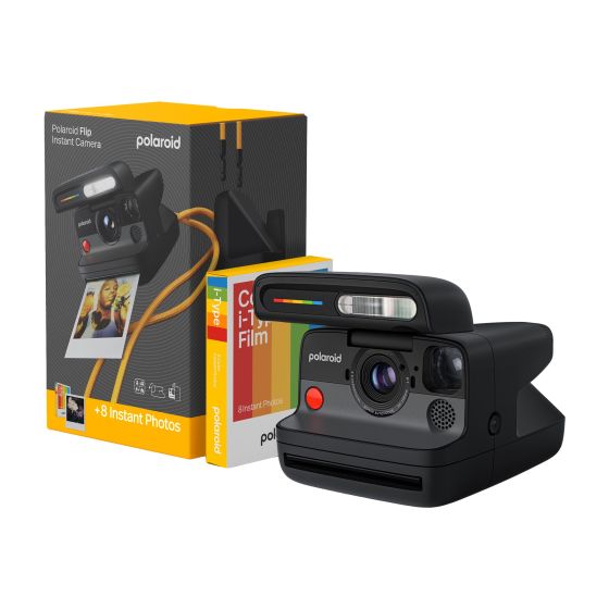 Flip Instant Camera + Color Film Bundle - Black
