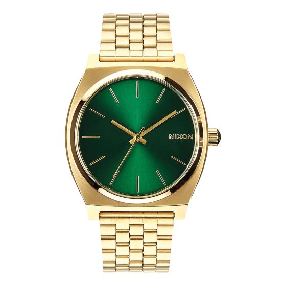 Men's Time Teller Gold-Tone Stainless Steel Watch Green Dial