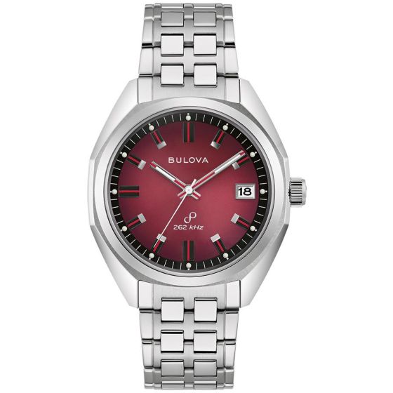 Bulova Men's Jet Star Stainless Steel Bracelet watch, Red dial