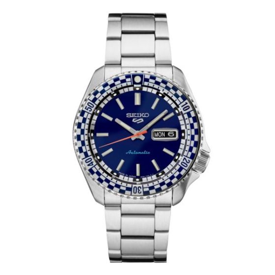 Men's Seiko 5 Sports Special Edition Automatic Silver-Tone Watch Blue Dial