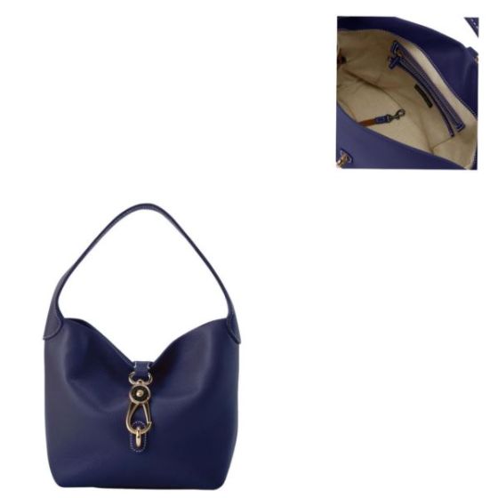 Lucca Leather Logo Lock Hobo