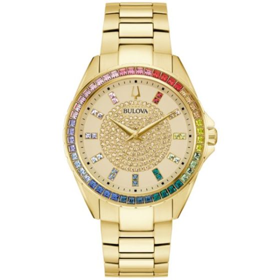 Ladies' Phantom Crystal Gold-Tone Stainless Steel Watch Champagne Dial