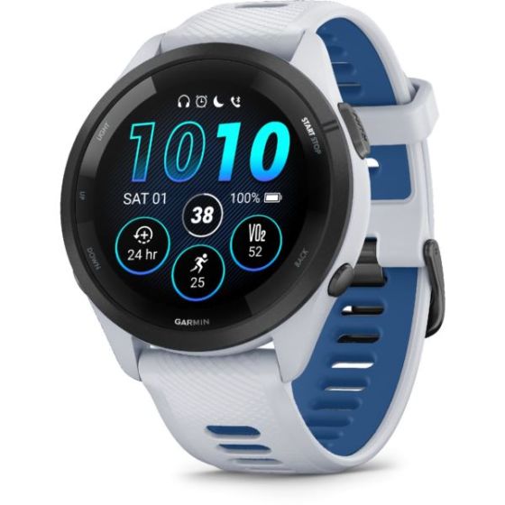 Forerunner 265, Black Bezel and 46mm Whitestone Case with Whitestone Silicone Band