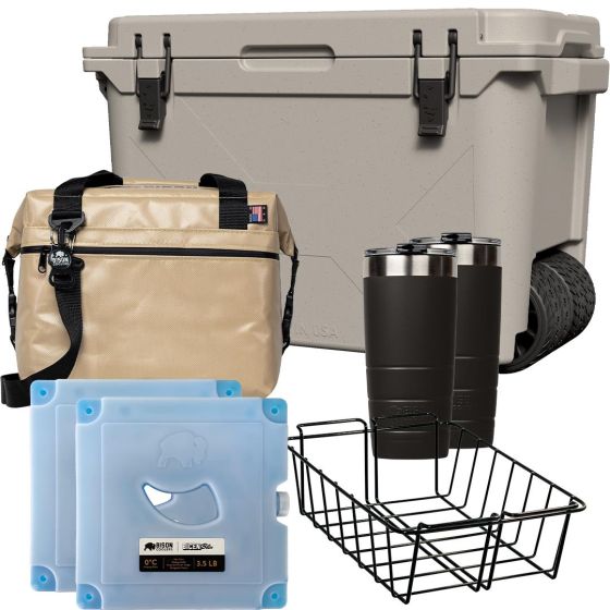 Ultimate Bison Wheeled Cooler Package Sand