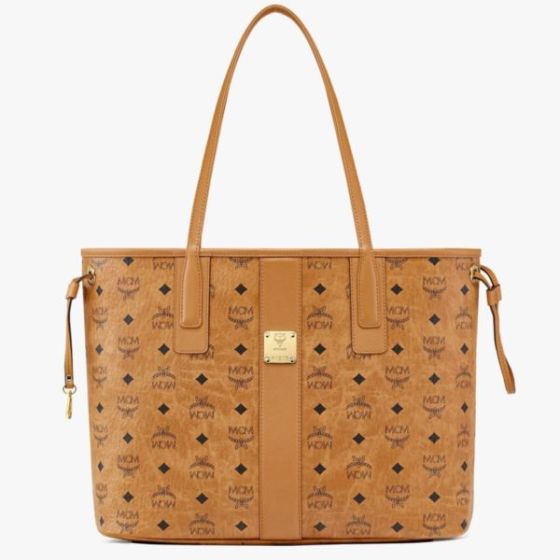 Medium Reversible Liz Shopper in Visetos - Cognac
