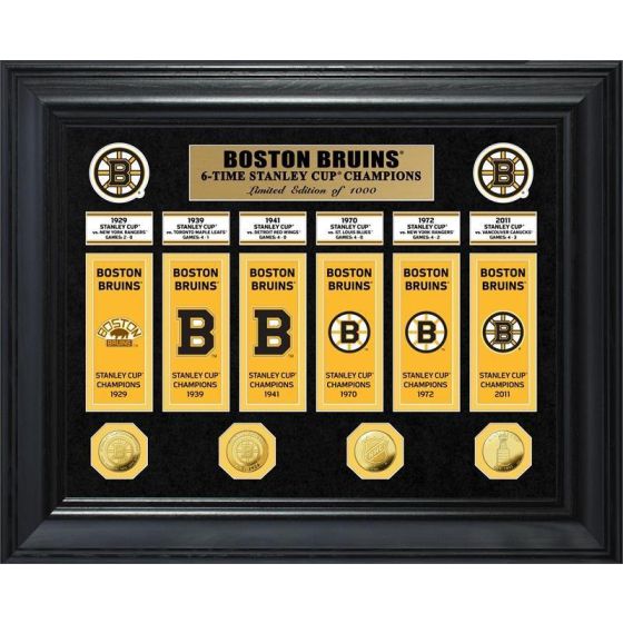 Boston Bruins 6-Time Stanley Cup Champions Deluxe Gold Coin & Banner Collection