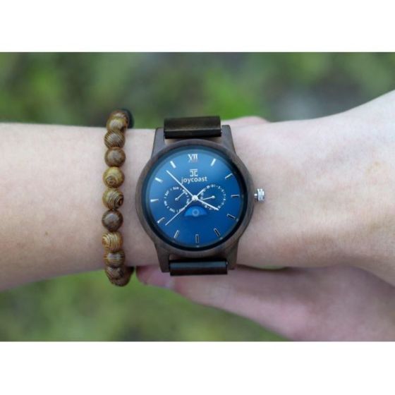 Blue Moon  Black Sandalwood Chronograph Wooden Watch