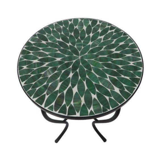 Mosaic Art Collection - Leave Green Accent Table - Green