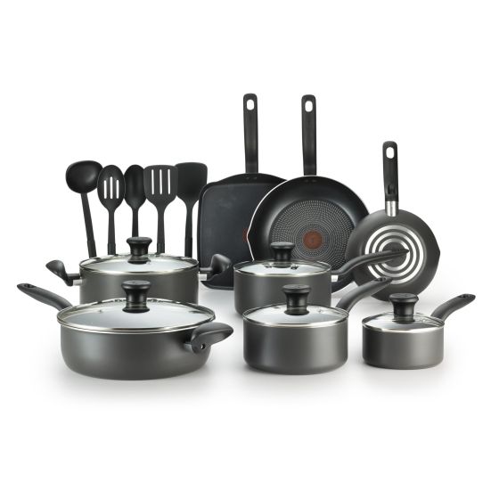 Initiatives Non-Stick 18-Piece Cookware Set - Black